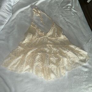 Cream Polka Dot Halter top